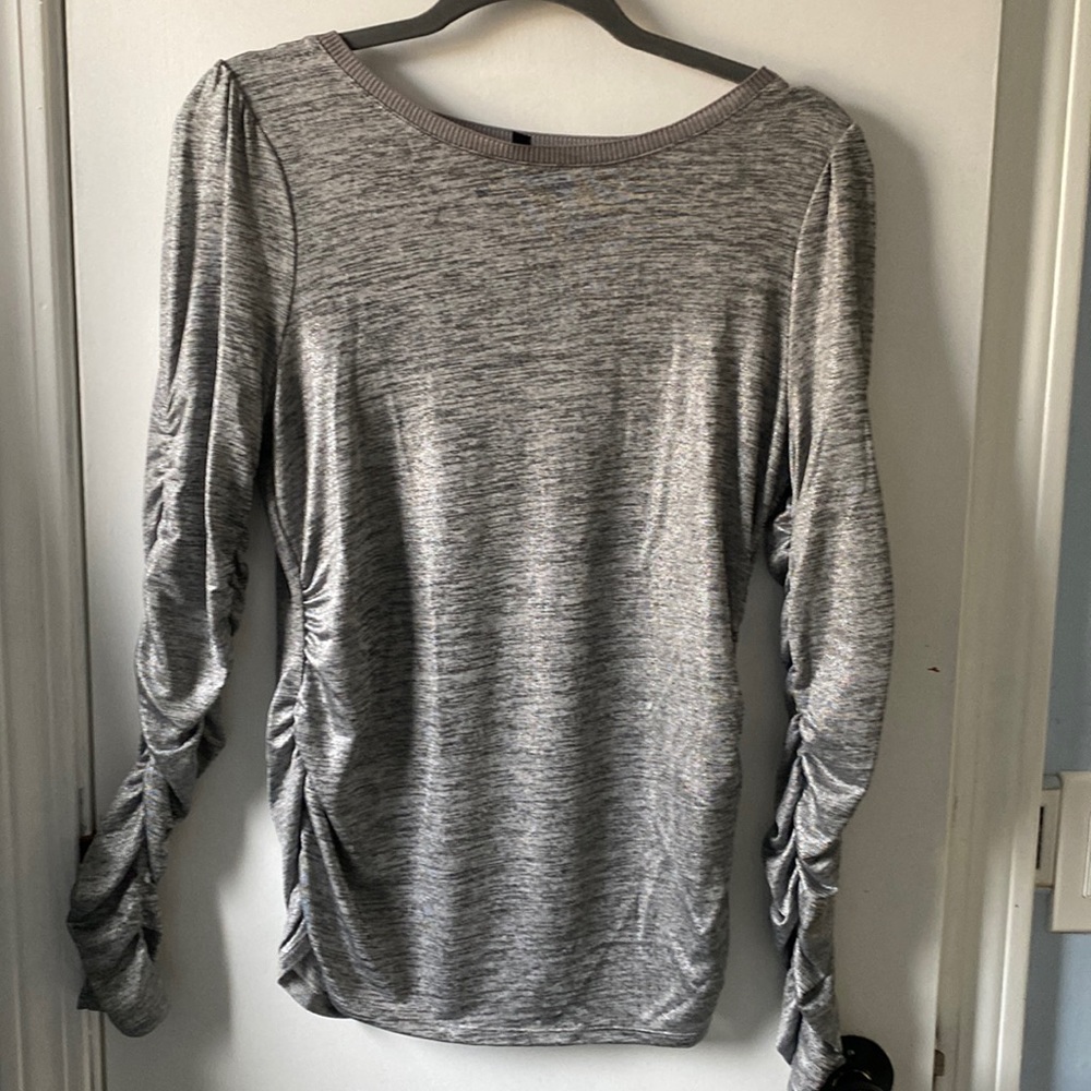 Silver long sleeve shirt